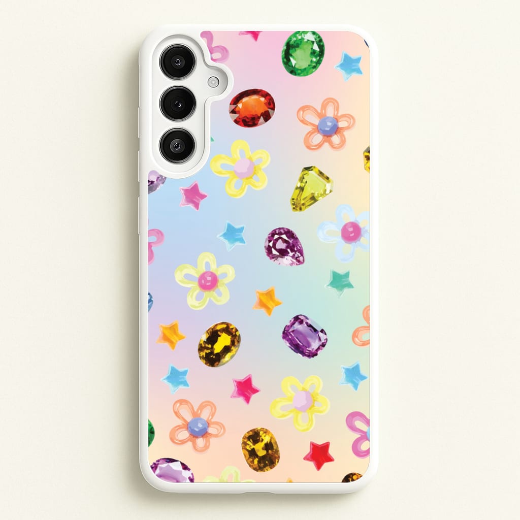 Gradient Rainbow Gems Pattern  - Patterns Phone Case for Galaxy A36