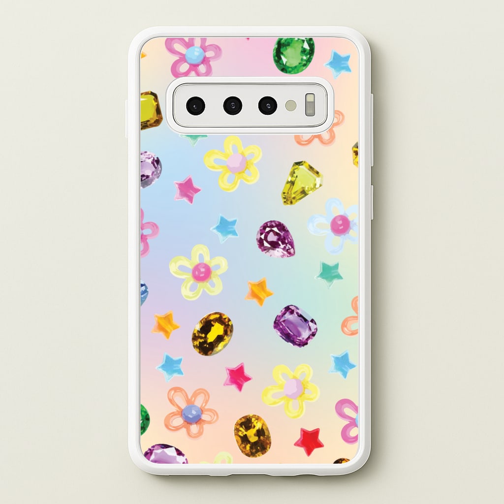 Gradient Rainbow Gems Pattern  - Patterns Phone Case for Galaxy S10