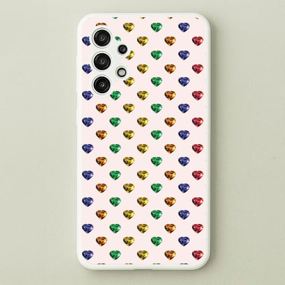 Rainbow Gem Hearts Pattern  - Patterns Phone Case for Galaxy A13