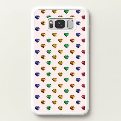 Rainbow Gem Hearts Pattern  - Patterns Phone Case for Galaxy S8
