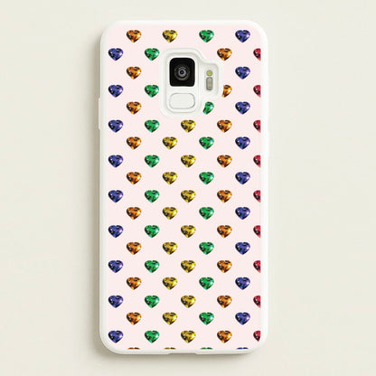 Rainbow Gem Hearts Pattern  - Patterns Phone Case for Galaxy S9