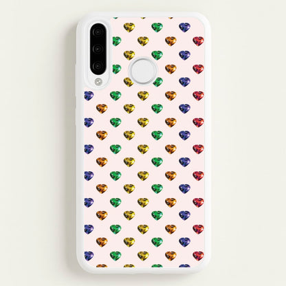 Rainbow Gem Hearts Pattern  - Patterns Phone Case for Huawei P30 Lite