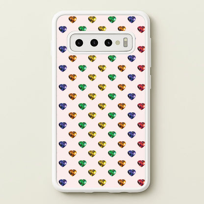 Rainbow Gem Hearts Pattern  - Patterns Phone Case for Galaxy S10 Plus