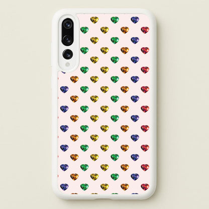 Rainbow Gem Hearts Pattern  - Patterns Phone Case for Huawei P20 Pro