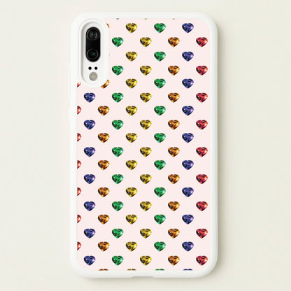 Rainbow Gem Hearts Pattern  - Patterns Phone Case for Huawei P20