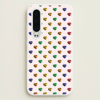 Rainbow Gem Hearts Pattern  - Patterns Phone Case for Huawei P30