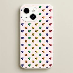 Rainbow Gem Hearts Pattern  - Patterns Phone Case for iPhone 14 Plus