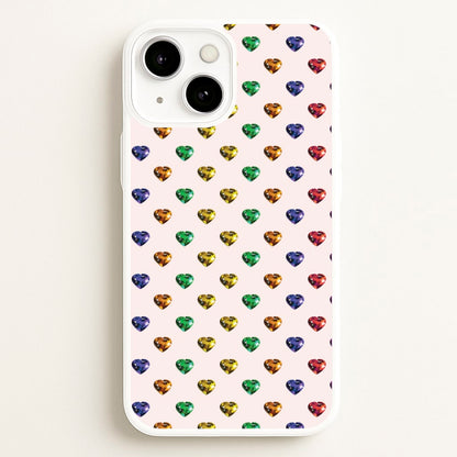 Rainbow Gem Hearts Pattern  - Patterns Phone Case for iPhone 13