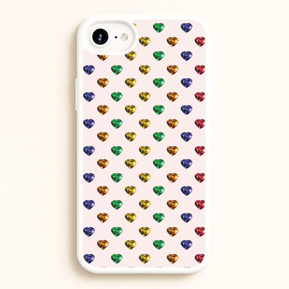 Rainbow Gem Hearts Pattern  - Patterns Phone Case for iPhone 6 / 7 / 8 / SE