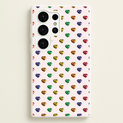 Rainbow Gem Hearts Pattern  - Patterns Phone Case for Galaxy S25 Ultra
