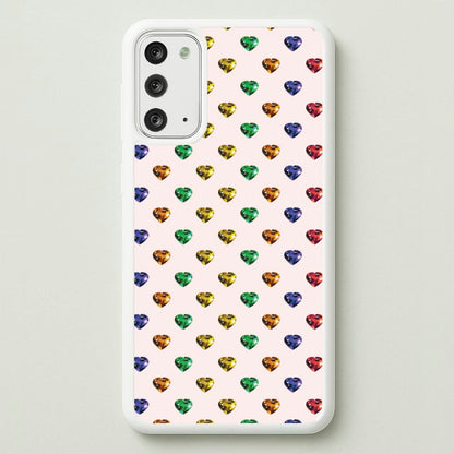 Rainbow Gem Hearts Pattern  - Patterns Phone Case for Galaxy Note 20