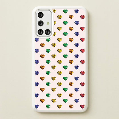 Rainbow Gem Hearts Pattern  - Patterns Phone Case for Galaxy A71