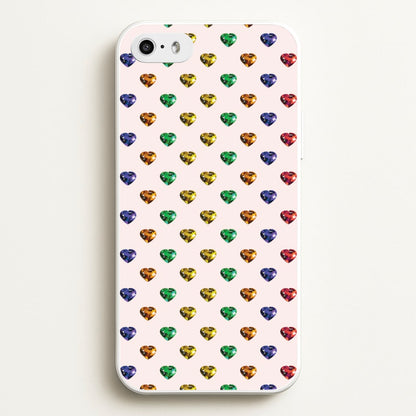 Rainbow Gem Hearts Pattern  - Patterns Phone Case for iPhone 5 / 5s / SE 2016
