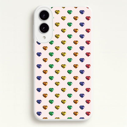 Rainbow Gem Hearts Pattern  - Patterns Phone Case for Galaxy S25 Edge