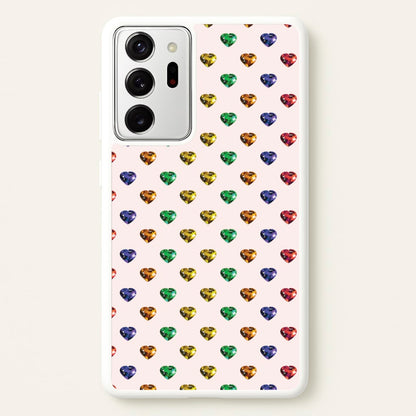 Rainbow Gem Hearts Pattern  - Patterns Phone Case for Galaxy Note 20 Ultra
