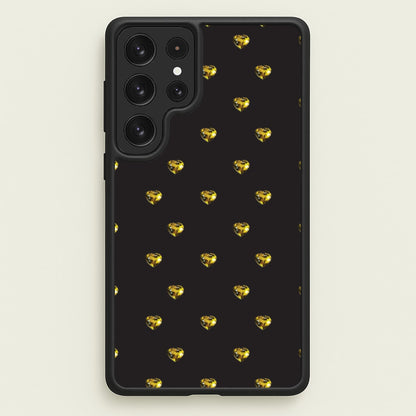 Gold Gem Hearts Pattern  - Patterns Phone Case for Galaxy S22 Ultra