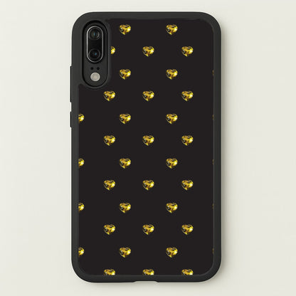 Gold Gem Hearts Pattern  - Patterns Phone Case for Huawei P20