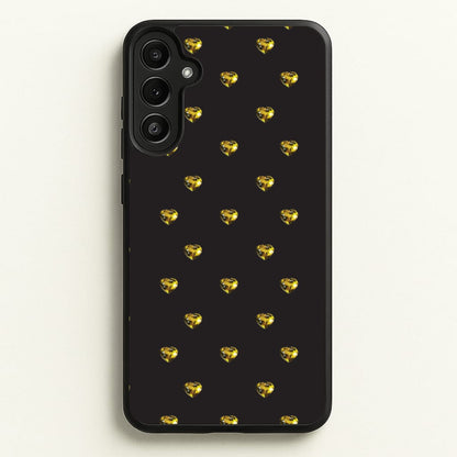 Gold Gem Hearts Pattern  - Patterns Phone Case for Galaxy A34