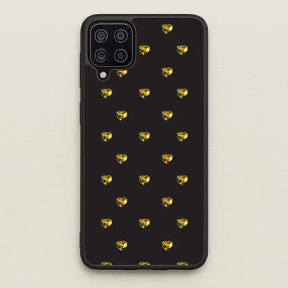 Gold Gem Hearts Pattern  - Patterns Phone Case for Galaxy A12
