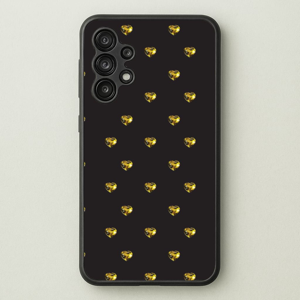 Gold Gem Hearts Pattern  - Patterns Phone Case for Galaxy A13