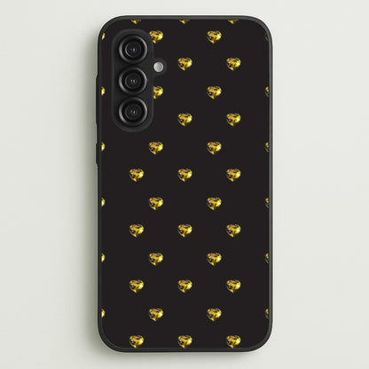 Gold Gem Hearts Pattern  - Patterns Phone Case for Galaxy S23FE