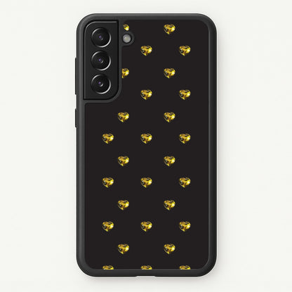 Gold Gem Hearts Pattern  - Patterns Phone Case for Galaxy S21FE