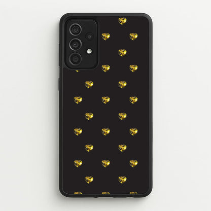 Gold Gem Hearts Pattern  - Patterns Phone Case for Galaxy A52 / A52s