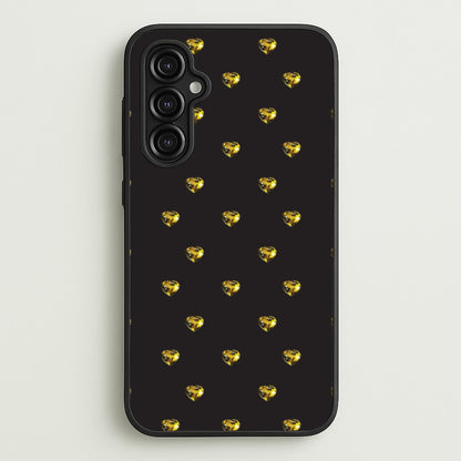 Gold Gem Hearts Pattern  - Patterns Phone Case for Galaxy A14