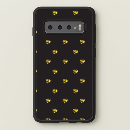 Gold Gem Hearts Pattern  - Patterns Phone Case for Galaxy S10 Plus