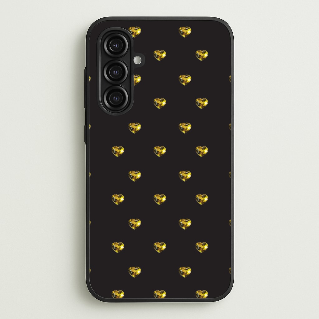 Gold Gem Hearts Pattern  - Patterns Phone Case for Galaxy A16