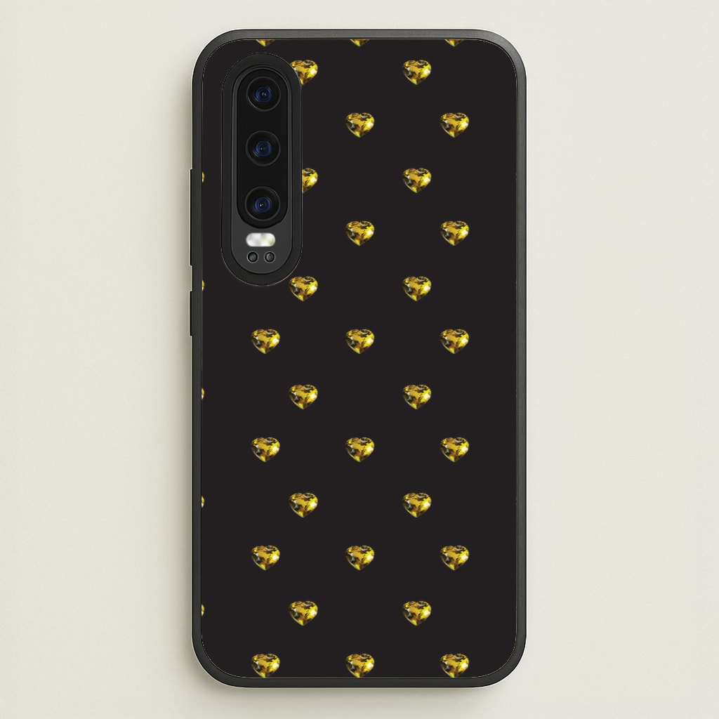 Gold Gem Hearts Pattern  - Patterns Phone Case for Huawei P30