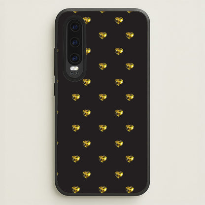 Gold Gem Hearts Pattern  - Patterns Phone Case for Huawei P30