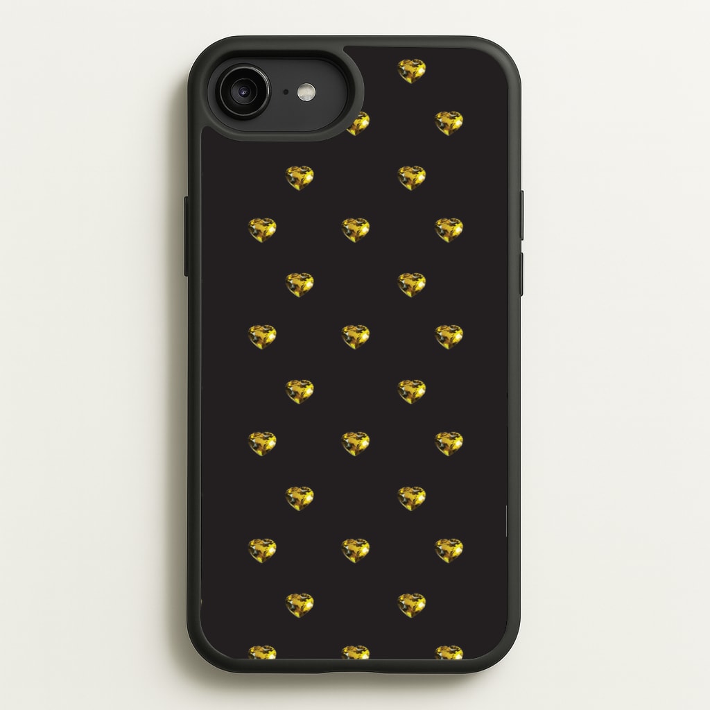 Gold Gem Hearts Pattern  - Patterns Phone Case for iPhone 6 Plus / 7 Plus / 8 Plus