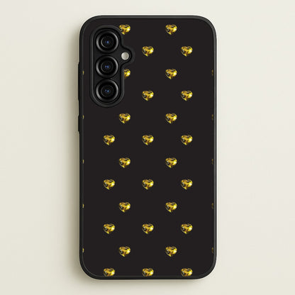Gold Gem Hearts Pattern  - Patterns Phone Case for Galaxy A54