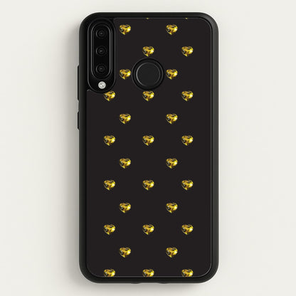 Gold Gem Hearts Pattern  - Patterns Phone Case for Huawei P30 Lite