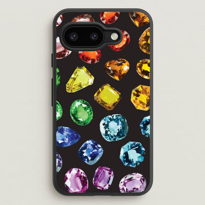 Rainbow Gems Assortment Pattern  - Patterns Phone Case for Google Pixel 9a