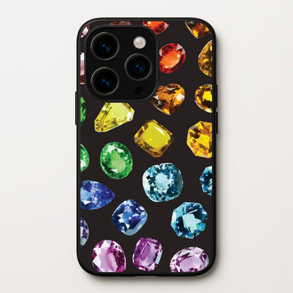Rainbow Gems Assortment Pattern  - Patterns Phone Case for iPhone 15 Pro