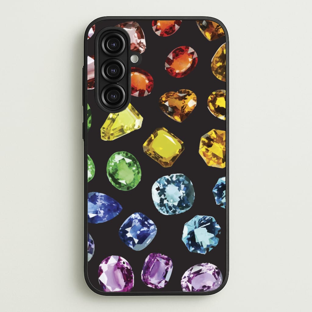 Rainbow Gems Assortment Pattern  - Patterns Phone Case for Galaxy A16