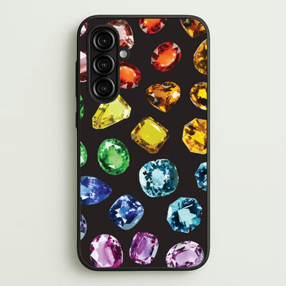 Rainbow Gems Assortment Pattern  - Patterns Phone Case for Galaxy A16