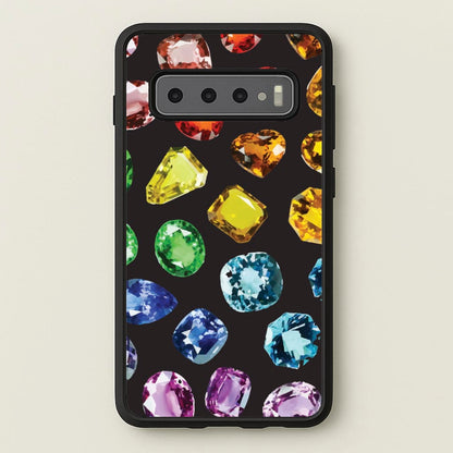 Rainbow Gems Assortment Pattern  - Patterns Phone Case for Galaxy S10 Plus