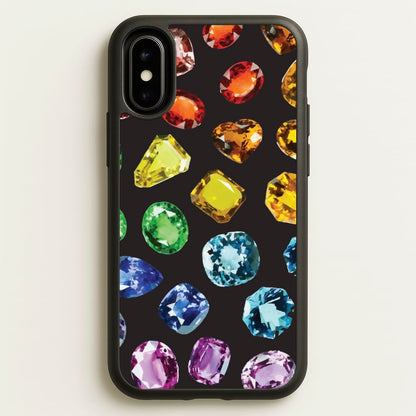 Rainbow Gems Assortment Pattern  - Patterns Phone Case for iPhone X / XS