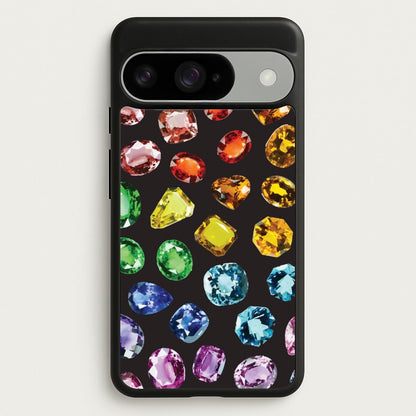 Rainbow Gems Assortment Pattern Phone Case for Google Pixel 10 / 10 Pro