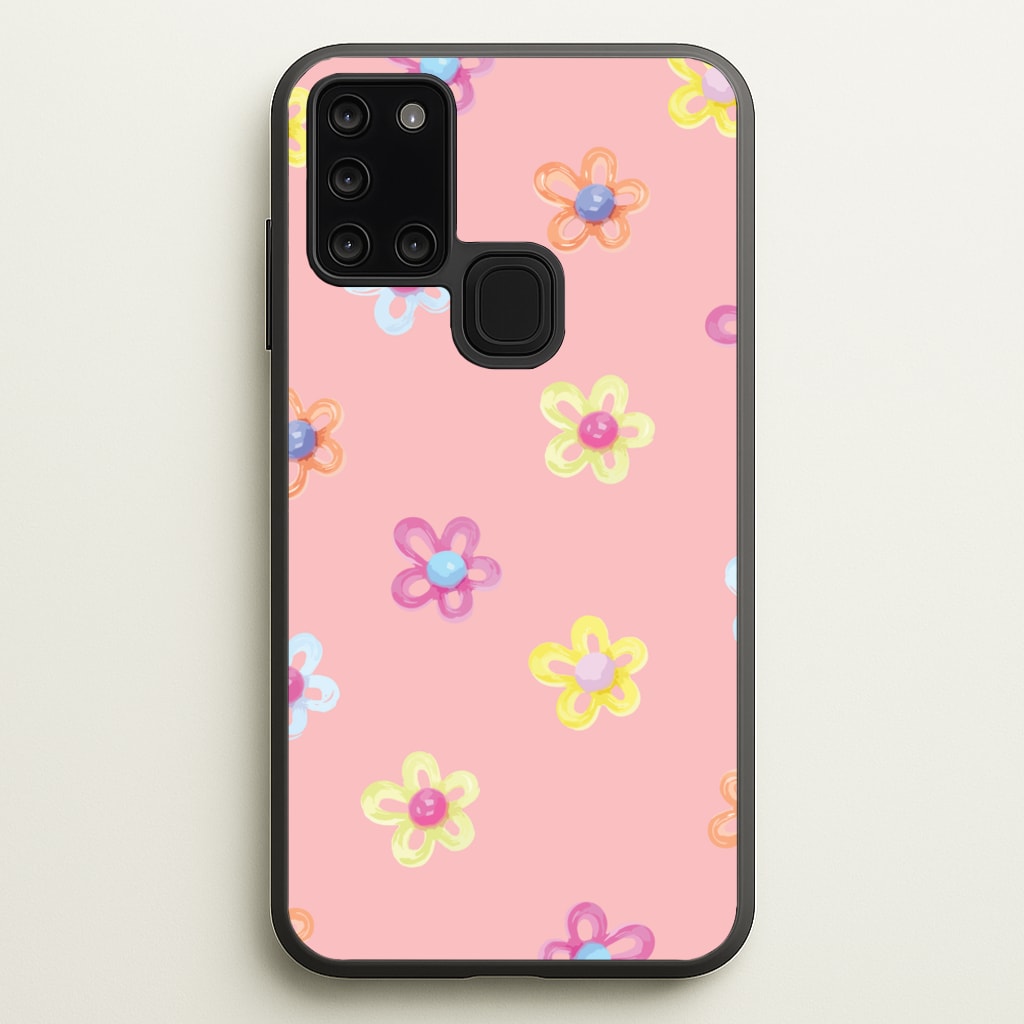 Flower Gems Pattern  - Patterns Phone Case for Galaxy A21s