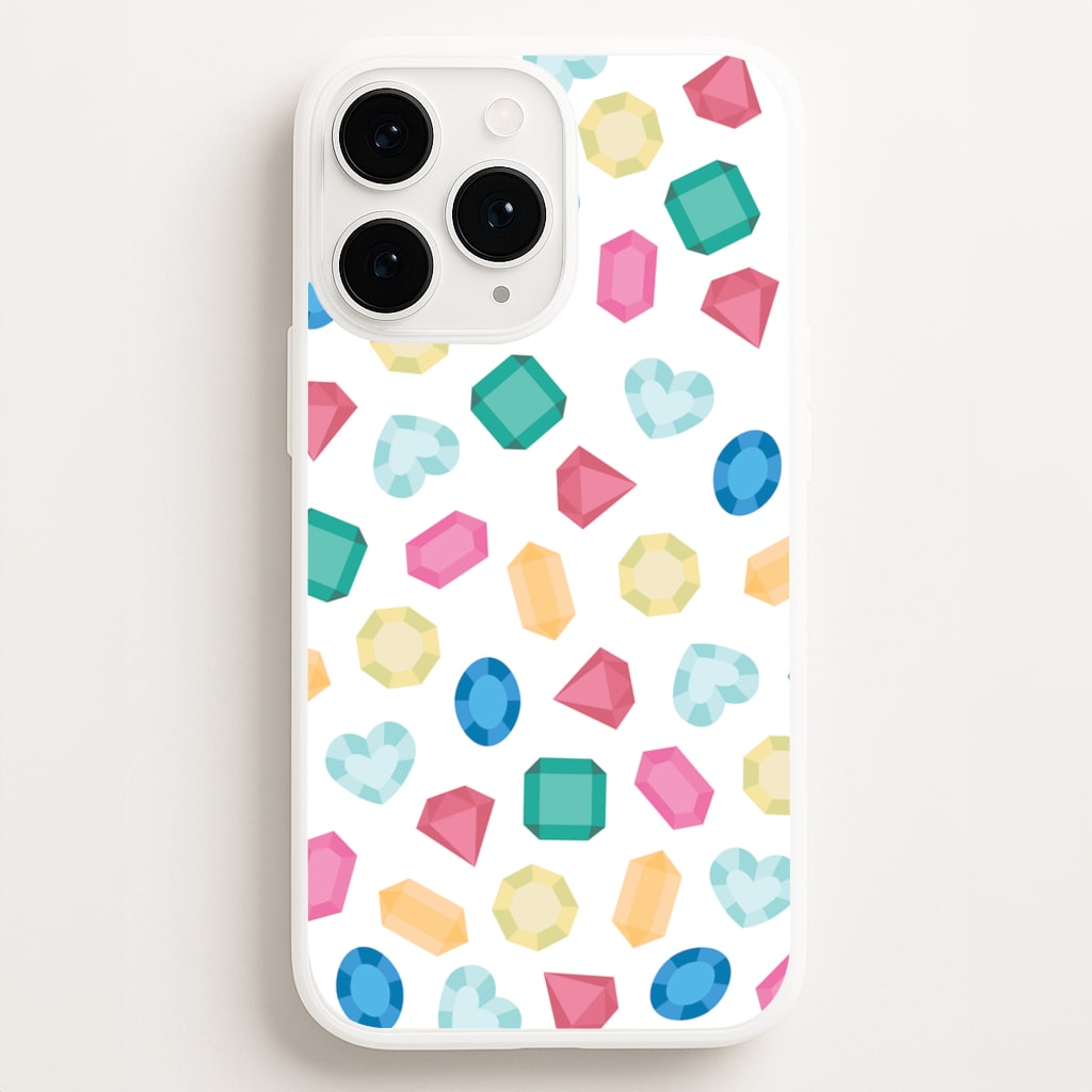 Cartoon Multicoloured Gems Pattern Phone Case