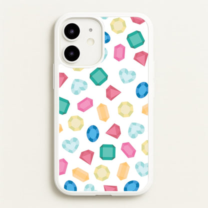 Cartoon Multicoloured Gems Pattern  - Patterns Phone Case for iPhone 12 / 12 Pro