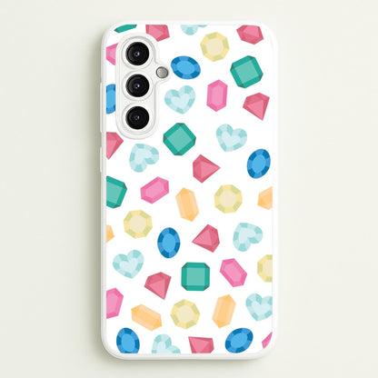 Cartoon Multicoloured Gems Pattern  - Patterns Phone Case for Galaxy A14