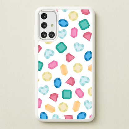 Cartoon Multicoloured Gems Pattern  - Patterns Phone Case for Galaxy A71