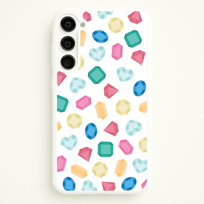 Cartoon Multicoloured Gems Pattern  - Patterns Phone Case for Galaxy S23 Plus
