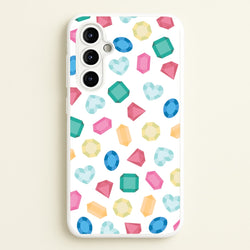 Cartoon Multicoloured Gems Pattern  - Patterns Phone Case for Galaxy A54