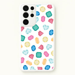 Cartoon Multicoloured Gems Pattern  - Patterns Phone Case for Galaxy S21 Ultra